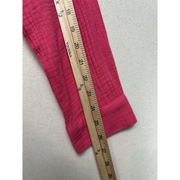 NWT Women’s Popover Gauze Top Tunic SZ XL Pink Long Sleeve Casual 1/4 Button Up - Picture 10 of 15